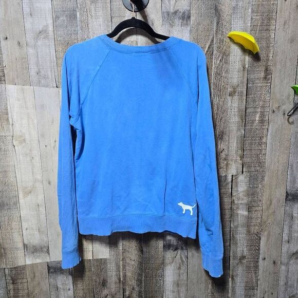 Victoria's Secret PINK Vintage Y2K Blue Patch Royalty Sweatshirt - Picture 3 of 7